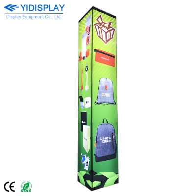 Custom 3D floor stand 4FT 8FT 10FT 20FT trade show fabric advertising display aluminum frame led light box pillar lightbox