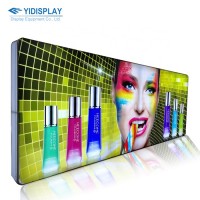 Custom double side indoor trade show floor standing portable aluminum frame fabric lightbox display advertising LED light box