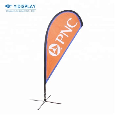 Aluminium Luxury Tear Drop Retractable Flying Feather Advertising Small Promotion Flag Sublimation Printed Banner